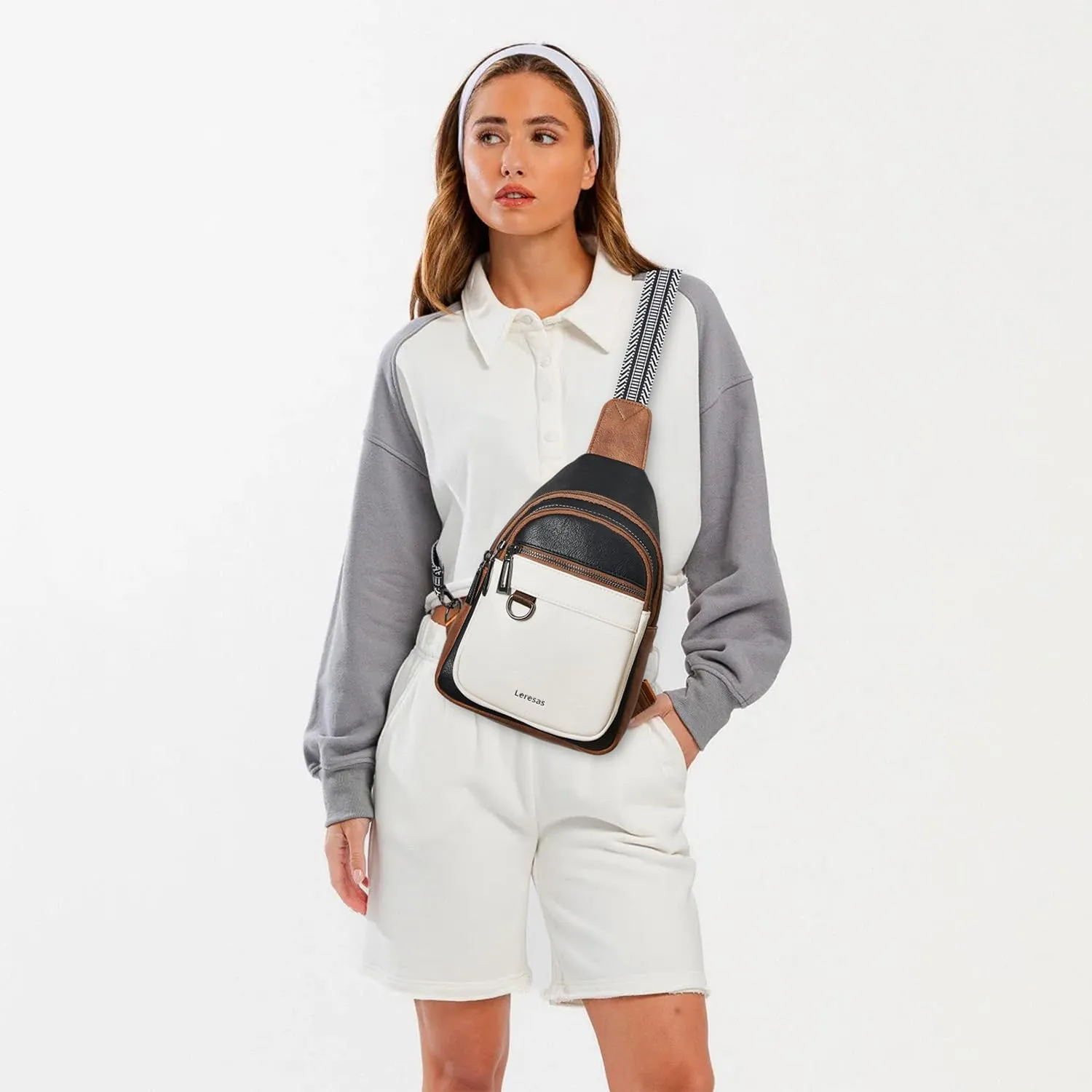 7L Sling Bag for Women Men Vegan Leather Crossbody Bags Fanny Pack Purse Backpack Over Shoulder Bag Travel Anti Theft