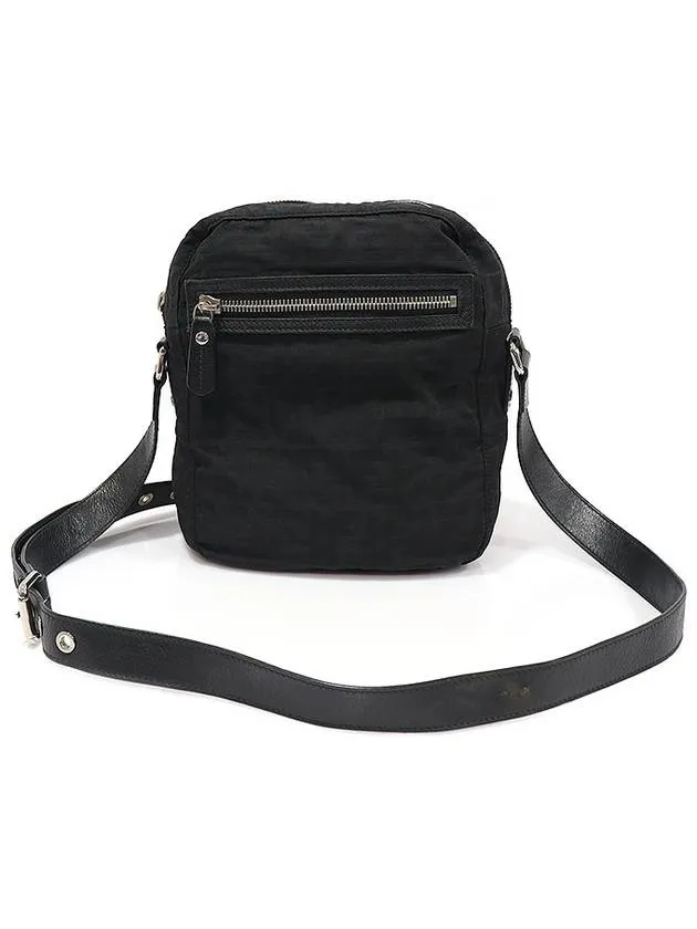 7VA229 FF Logo Jagard Juca Black Leather Trimming Cross Bag