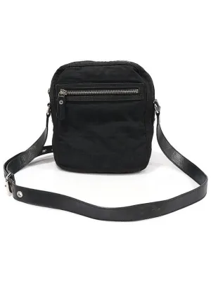 7VA229 FF Logo Jagard Juca Black Leather Trimming Cross Bag