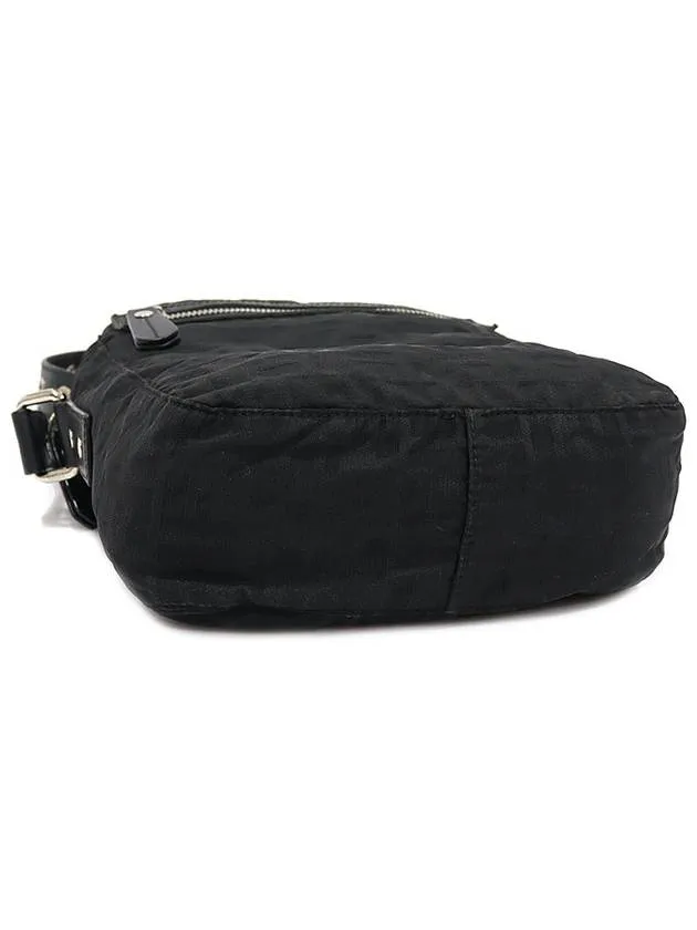 7VA229 FF Logo Jagard Juca Black Leather Trimming Cross Bag