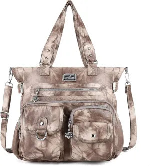 Angelkiss Purses Handbags for Women PU Tote Satchel Bags for Women Pockets Shoulder Bags