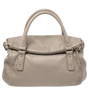 Beige Leather Cobble Hill Leslie Satchel