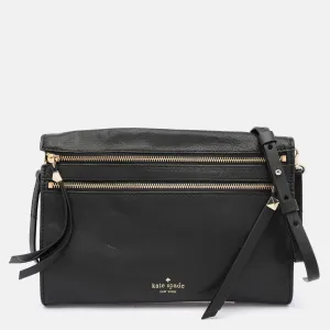 Black Leather Social Butterfly Skyler Crossbody Bag