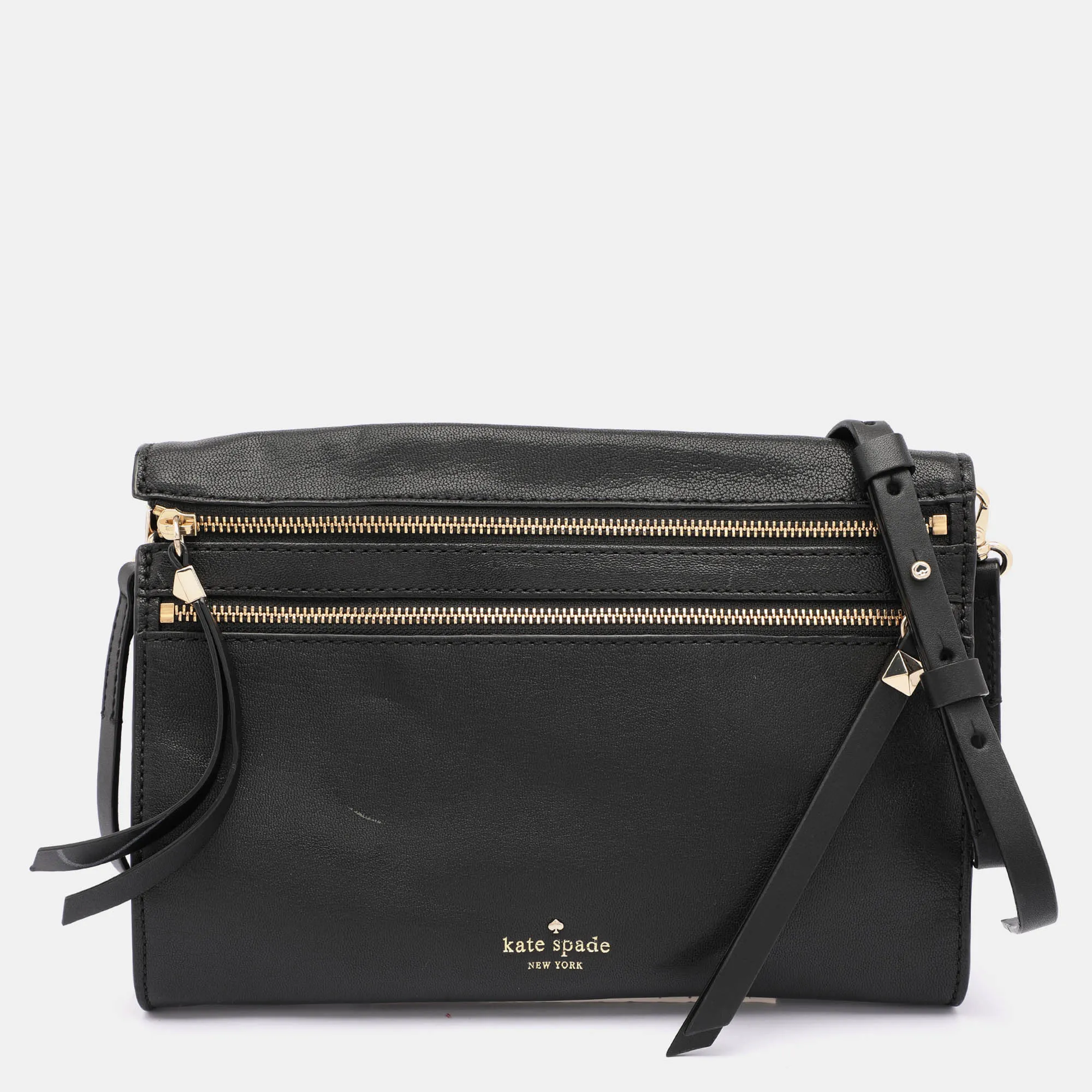Black Leather Social Butterfly Skyler Crossbody Bag