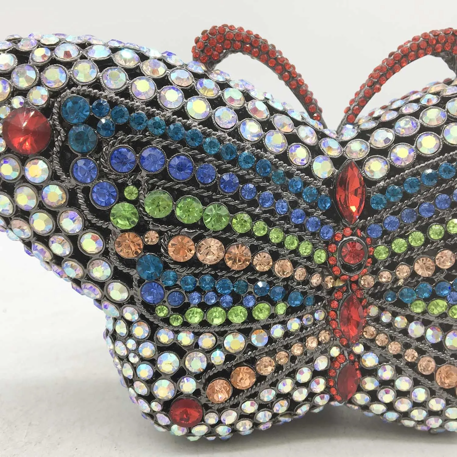 Boutique De FGG Butterfly Crystal Clutch Bags Women Evening Bag Party Rhinestone Handbags Bridal Crystal Clutch Purses,Mini