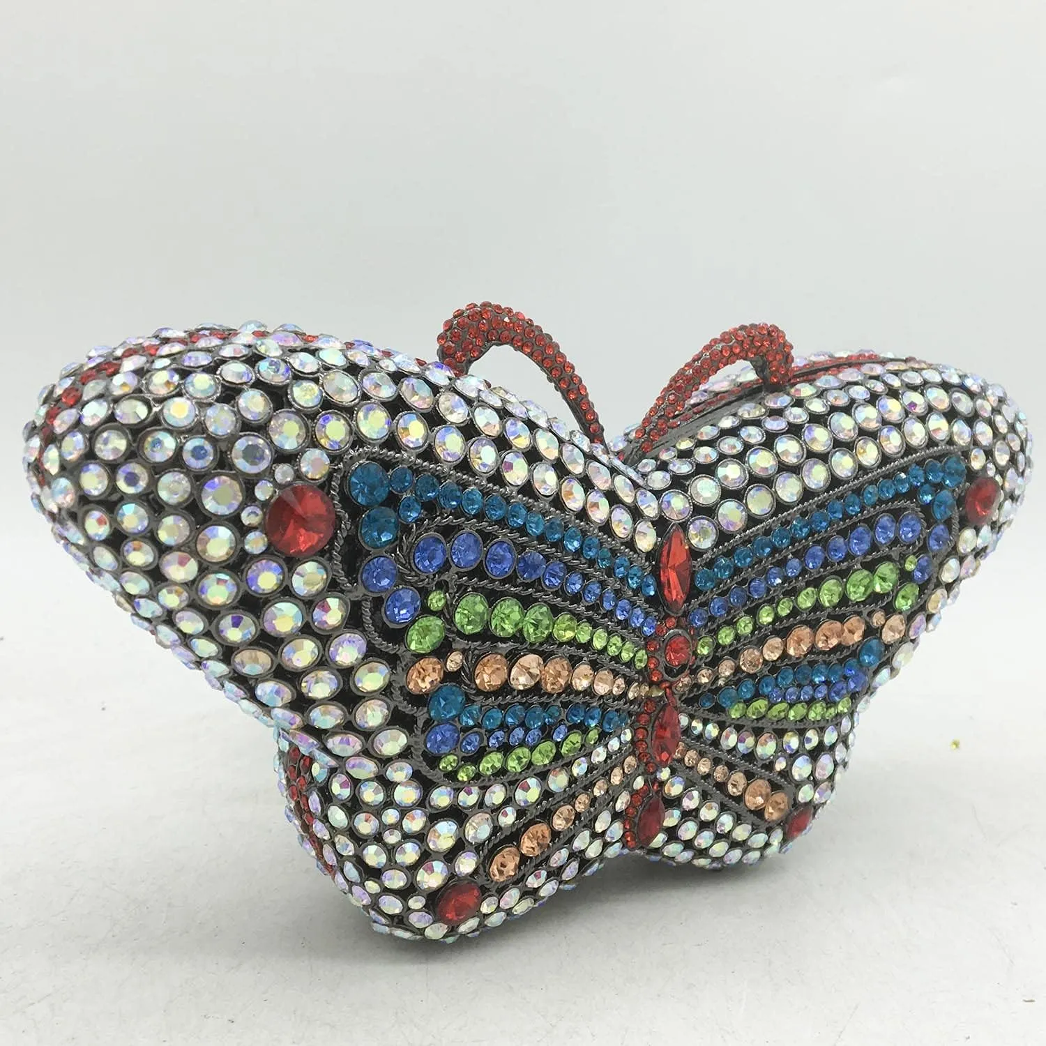 Boutique De FGG Butterfly Crystal Clutch Bags Women Evening Bag Party Rhinestone Handbags Bridal Crystal Clutch Purses,Mini