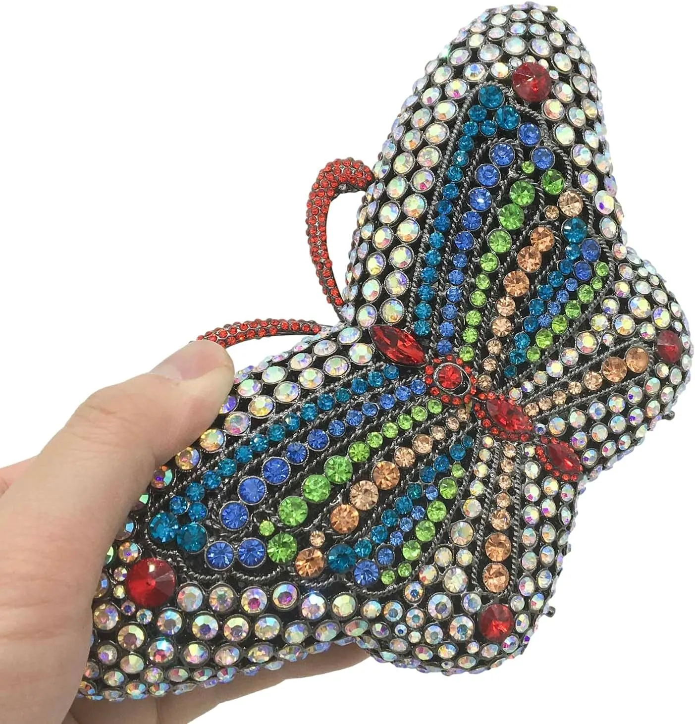 Boutique De FGG Butterfly Crystal Clutch Bags Women Evening Bag Party Rhinestone Handbags Bridal Crystal Clutch Purses,Mini