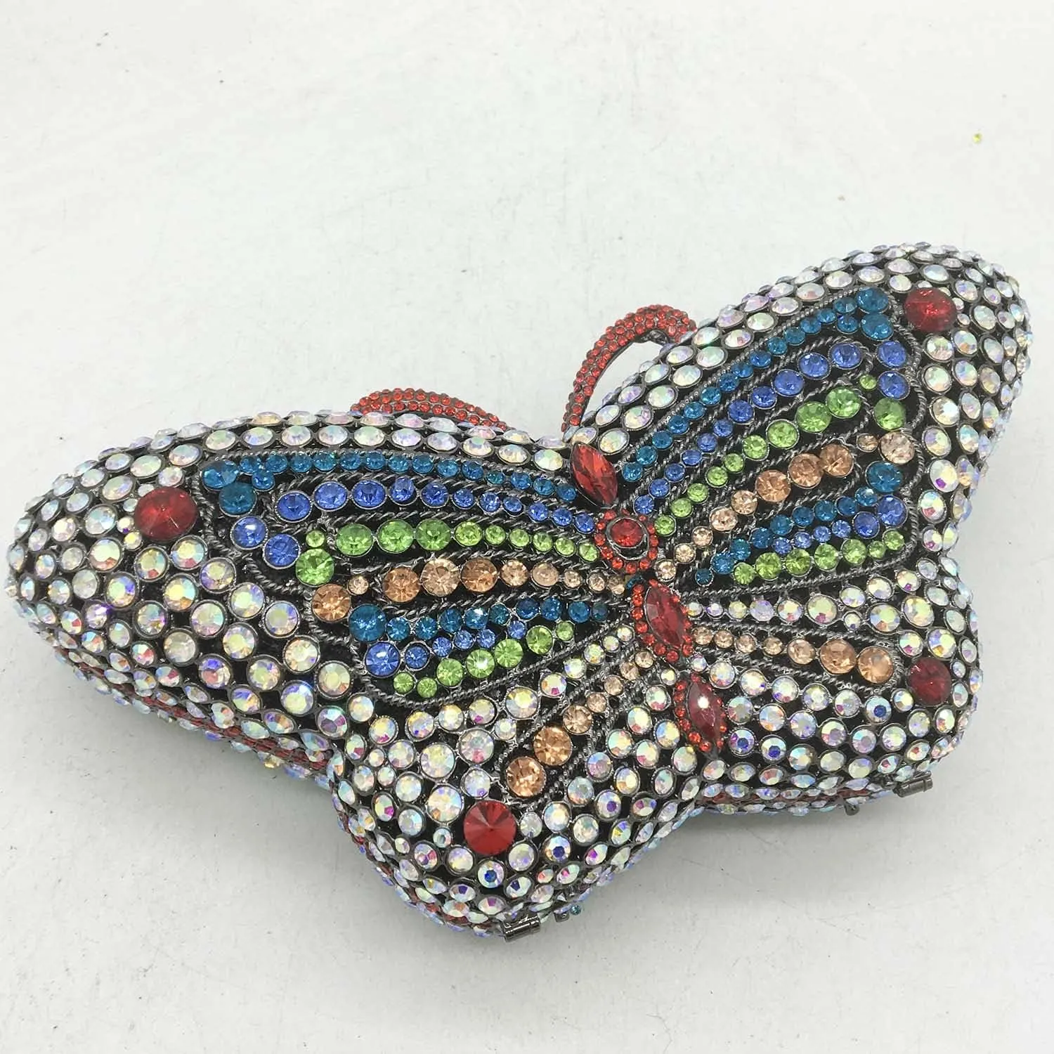 Boutique De FGG Butterfly Crystal Clutch Bags Women Evening Bag Party Rhinestone Handbags Bridal Crystal Clutch Purses,Mini