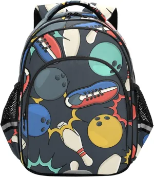 Bowling Ball Sports Backpack for School Study Book Bag Laptop Backpack Work Travel Computer Bags with Reflective Stripes