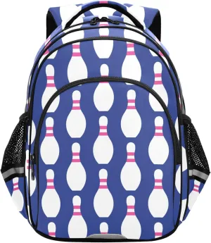 Bowling Pattern Sports Backpack for School Study Book Bag Laptop Backpack Work Travel Computer Bags with Reflective Stripes