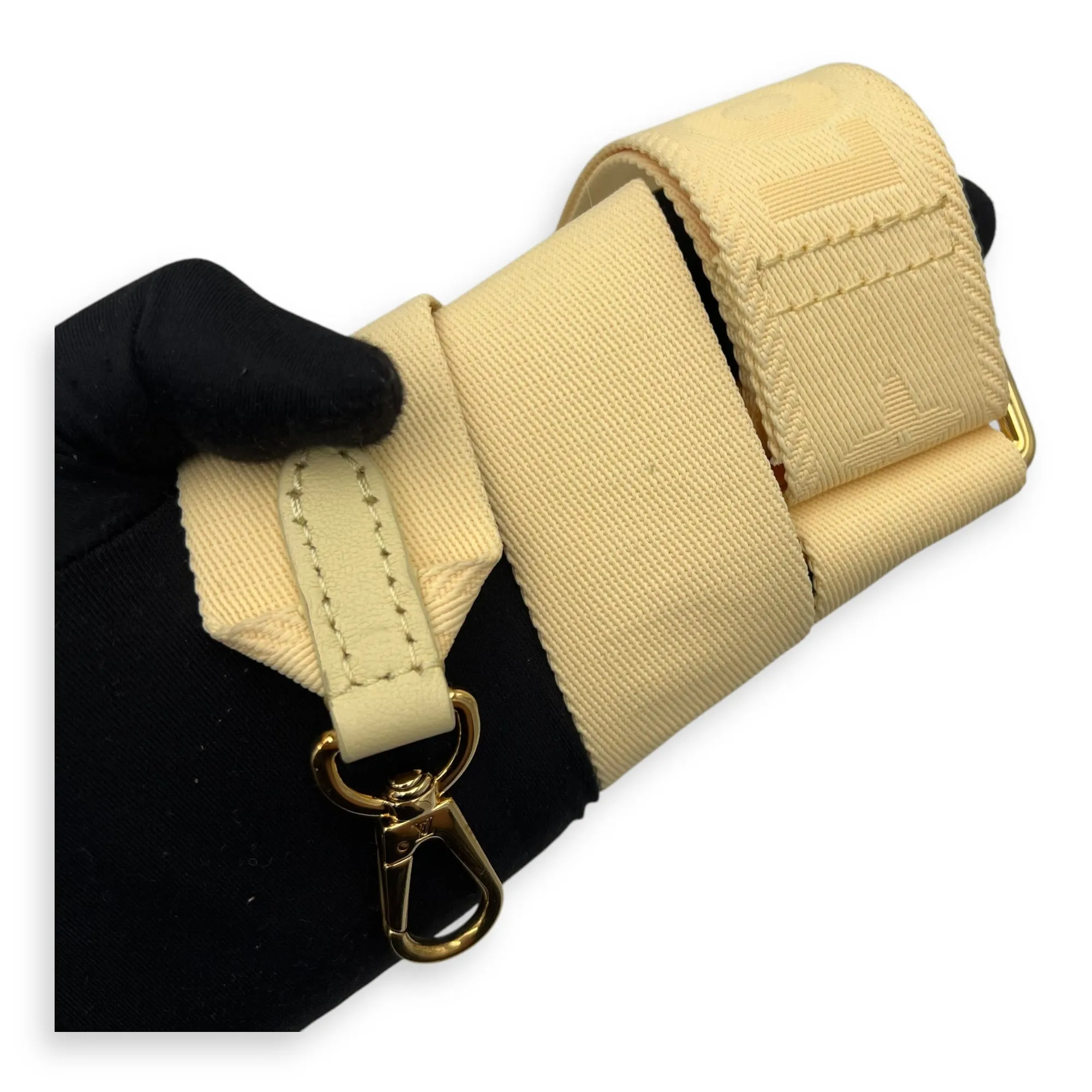 Bubblegram Wallet on Strap Yellow Crossbody Bag in Lambskin, Gold hardware