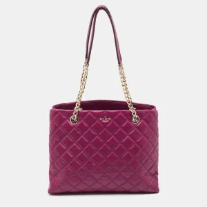 Burgundy Quilted Leather New York Natalia Tote