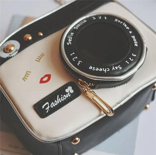 Cartoon Creative Camera Shape Crossbody Bag Shoulder Bags Chain Phone Bag For Women