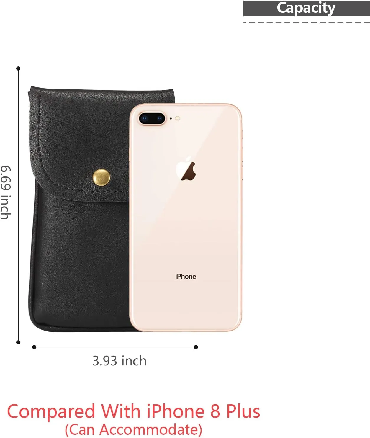 Cell Phone Neck Pouch PU Leather Carrying Bag with Credit Card Holder Adjustable Strap, Small Travel Purse for iPhone 11 XR XS Max SE 8 7 6 Plus, Galaxy S10 S7 Edge A10 J7, Moto G6 (Black)