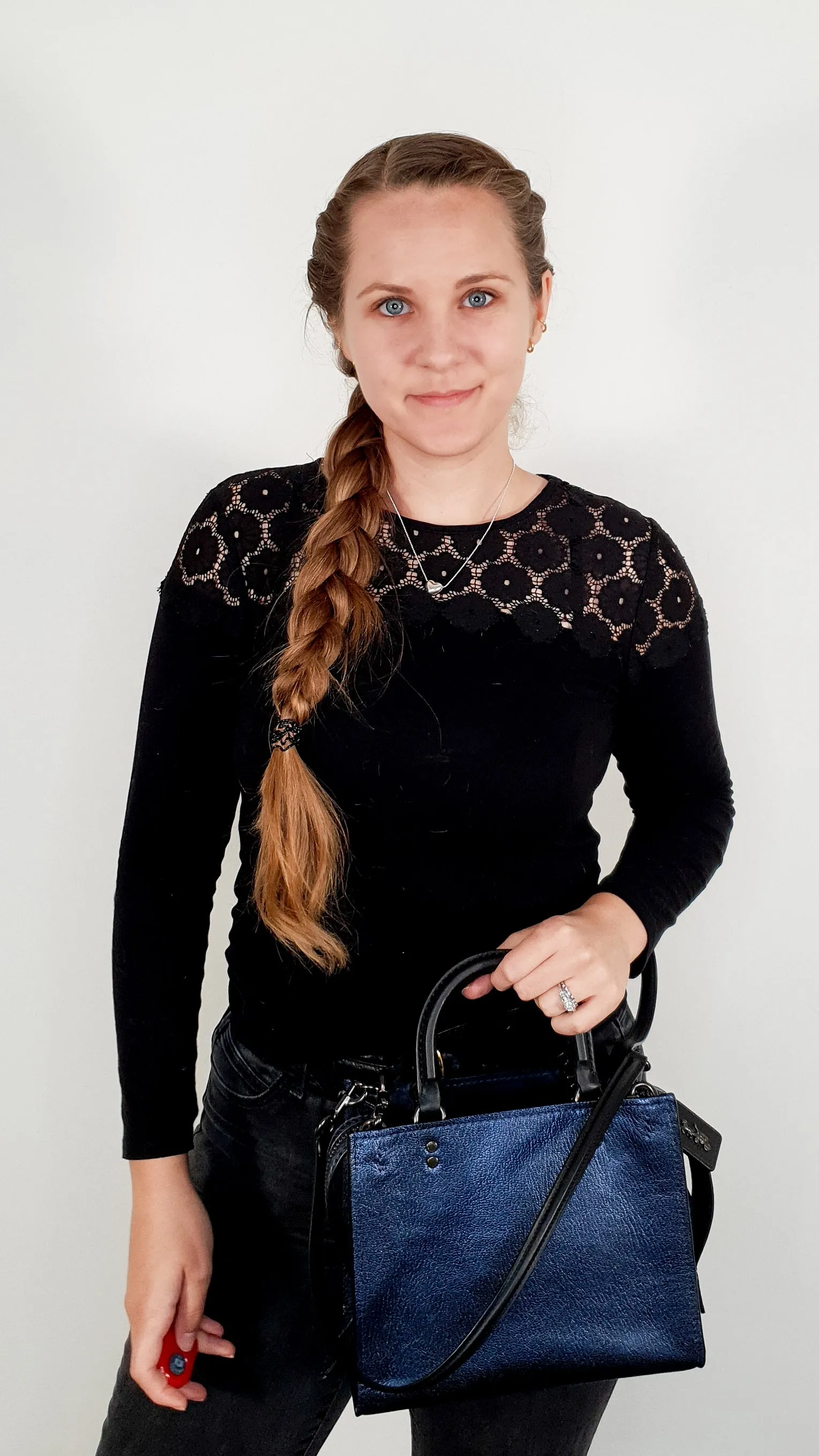 Coach 1941 Rogue 25 in Metallic Dark Blue & Black With Snakeskin Detail Colorblock - Satchel Handbag