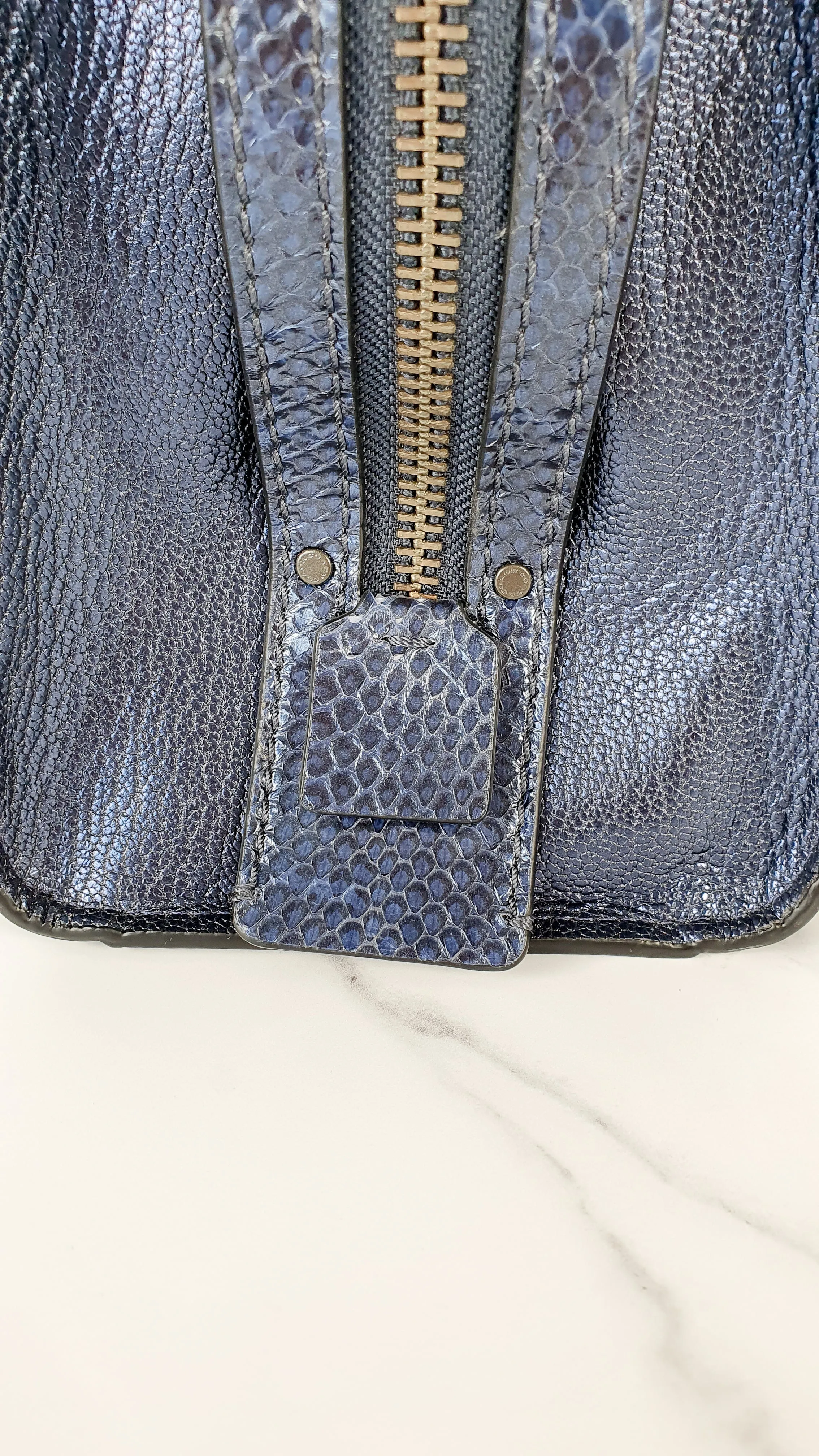 Coach 1941 Rogue 25 in Metallic Dark Blue & Black With Snakeskin Detail Colorblock - Satchel Handbag