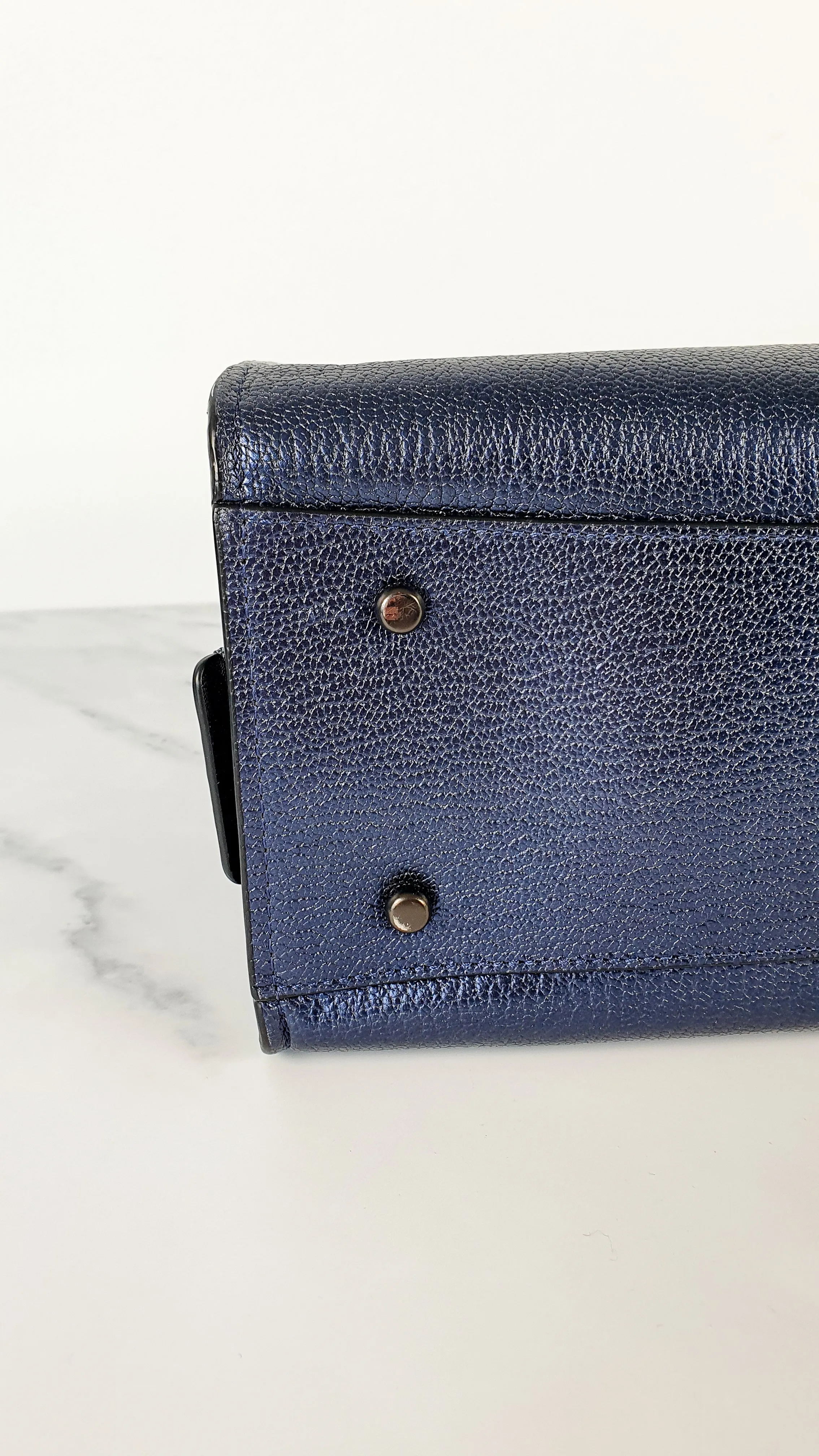 Coach 1941 Rogue 25 in Metallic Dark Blue & Black With Snakeskin Detail Colorblock - Satchel Handbag