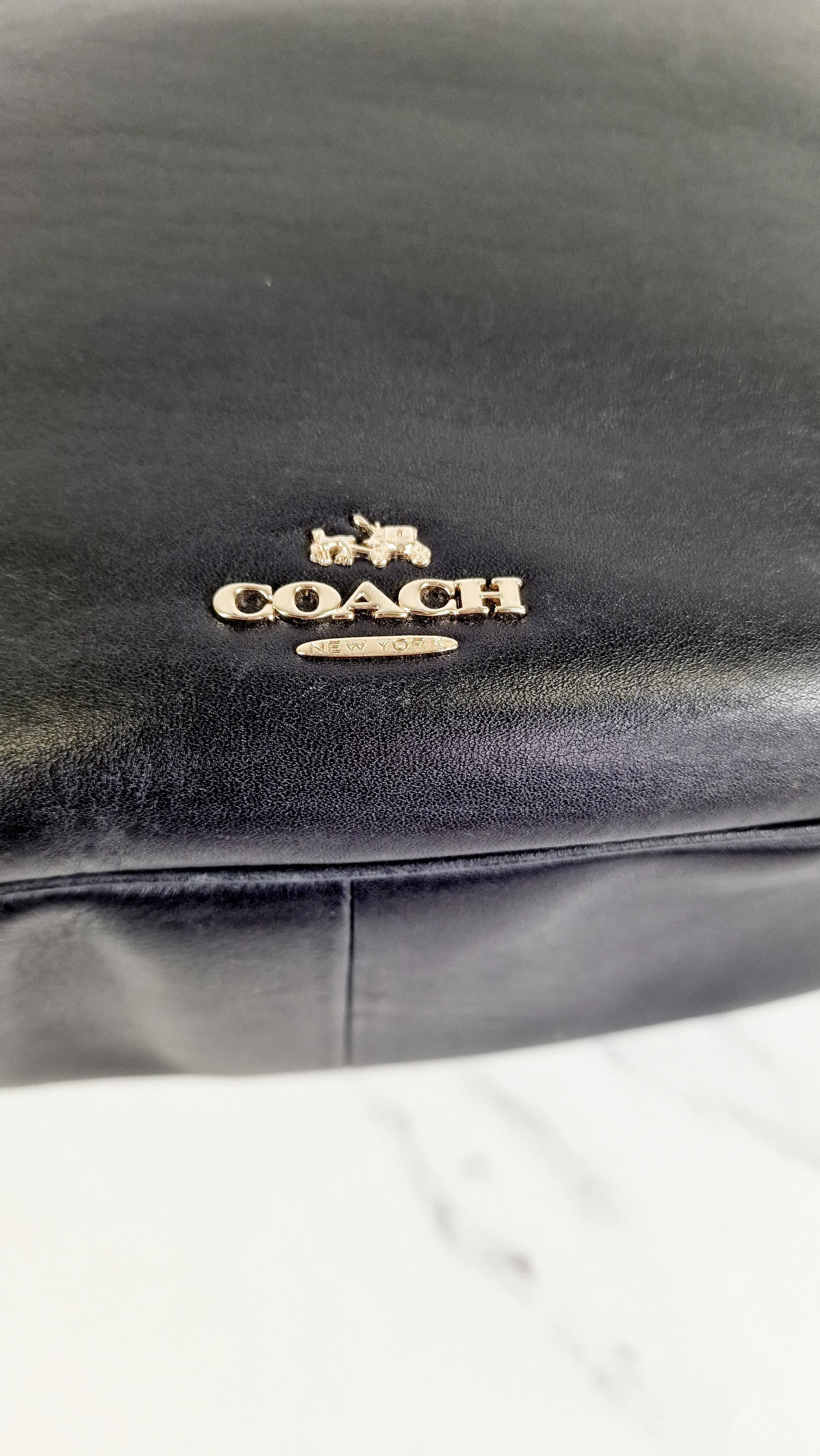 Coach Mae Hobo Shoulder Bag in Navy Blue Smooth Leather - Coach 36026