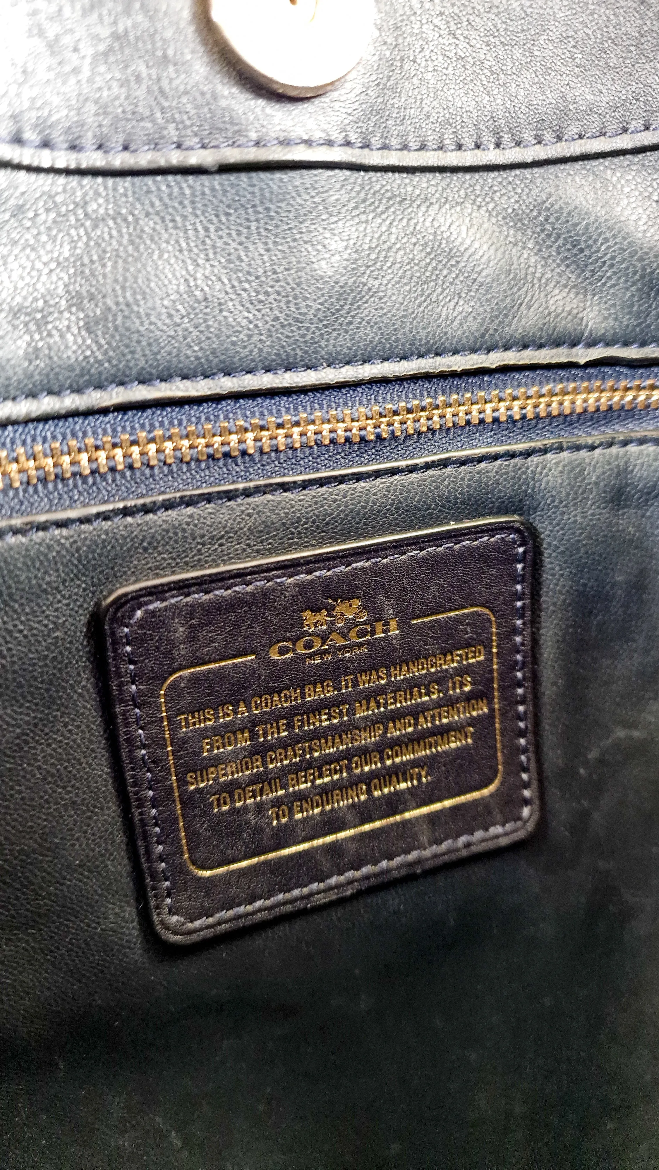 Coach Mae Hobo Shoulder Bag in Navy Blue Smooth Leather - Coach 36026