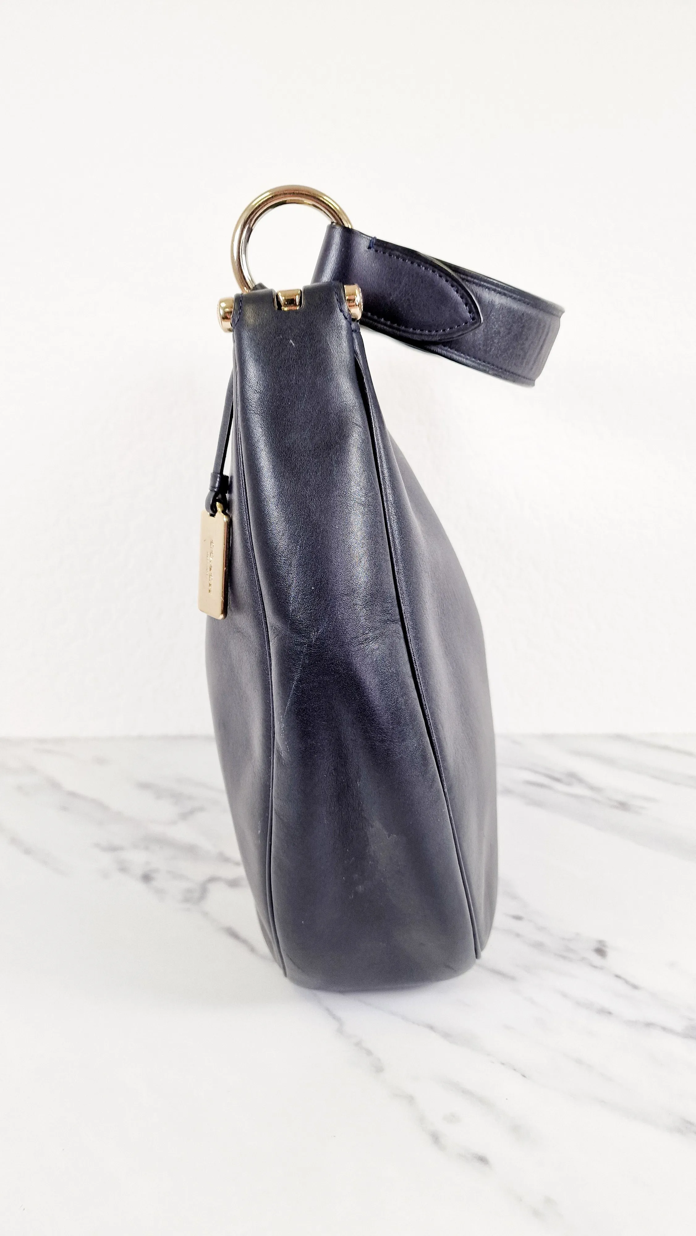 Coach Mae Hobo Shoulder Bag in Navy Blue Smooth Leather - Coach 36026