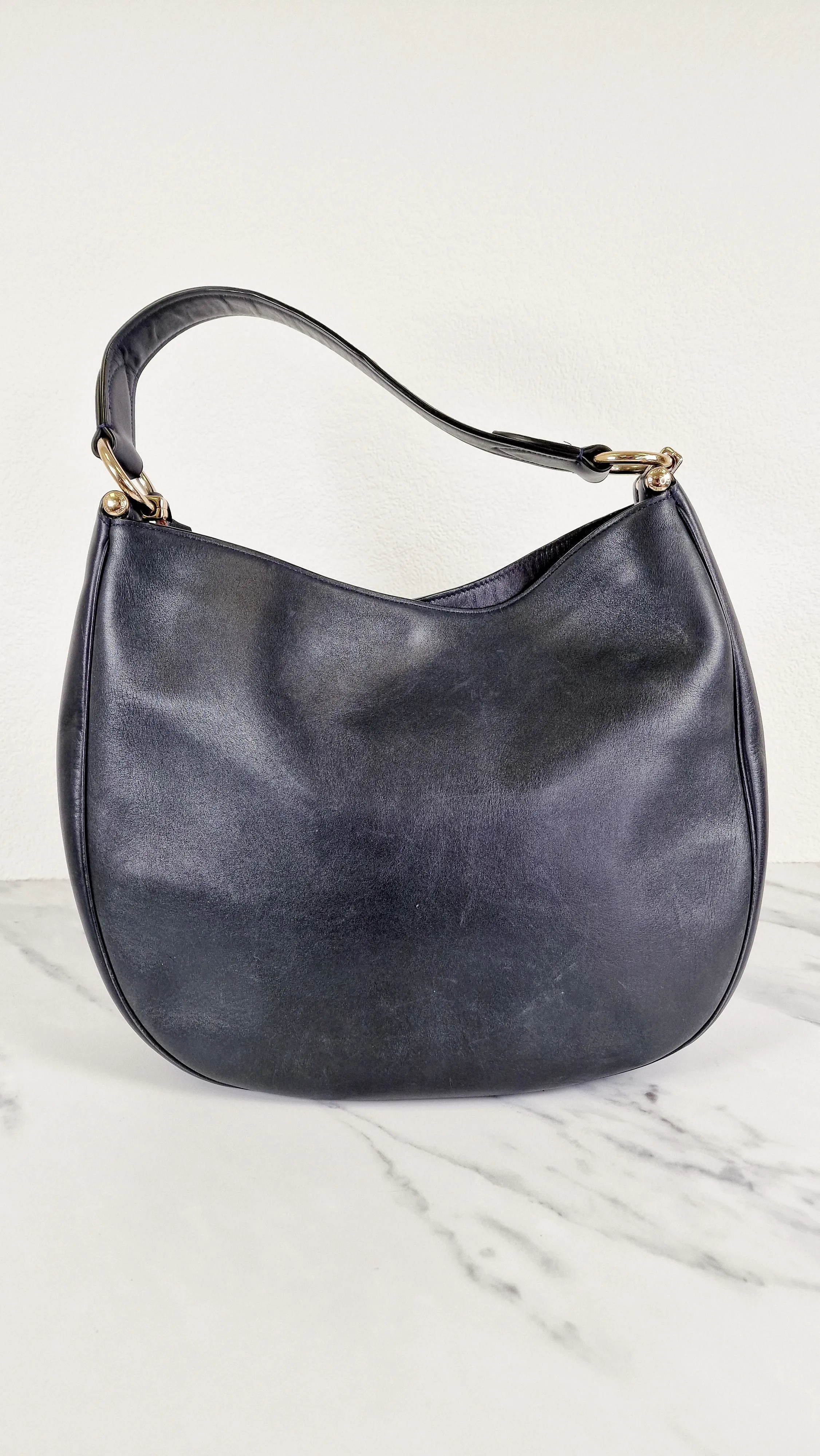 Coach Mae Hobo Shoulder Bag in Navy Blue Smooth Leather - Coach 36026
