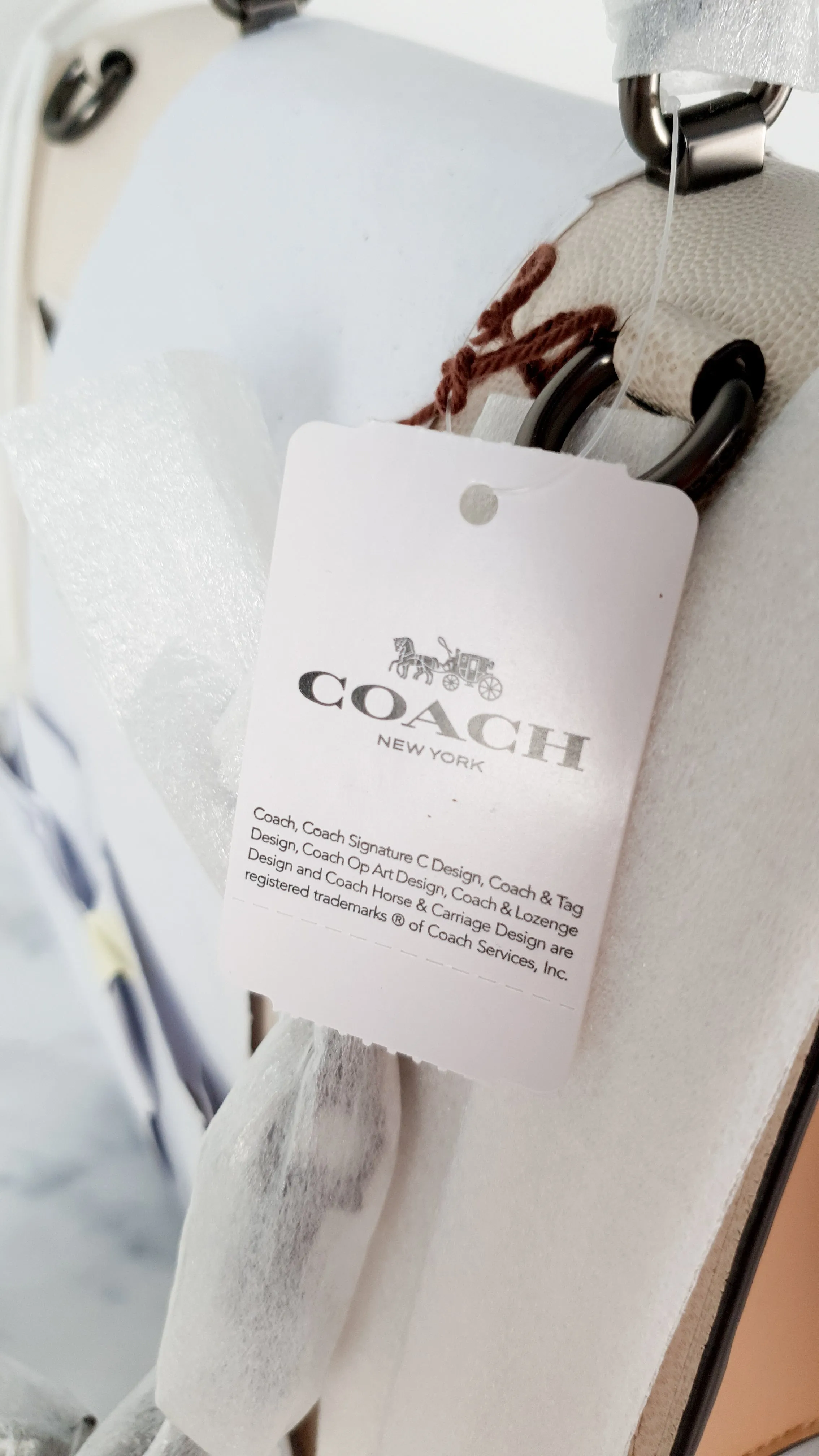 Coach Parker 32 Tophandle Carryall in Chalk Colorblock Beechwood with Snakeskin Details & C Chain - Handbag Exotic Crossbody Bag Coach 73969