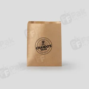 Custom Logo Printed Recyclable Take Away Fast Food Satchel Paper Bag