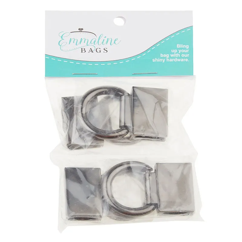 Emmaline Edge Connector Strap Anchors - Set of Four Gunmetal
