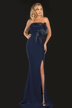 Evening Stretch Strapless Horsehair Trim - 2021E2818