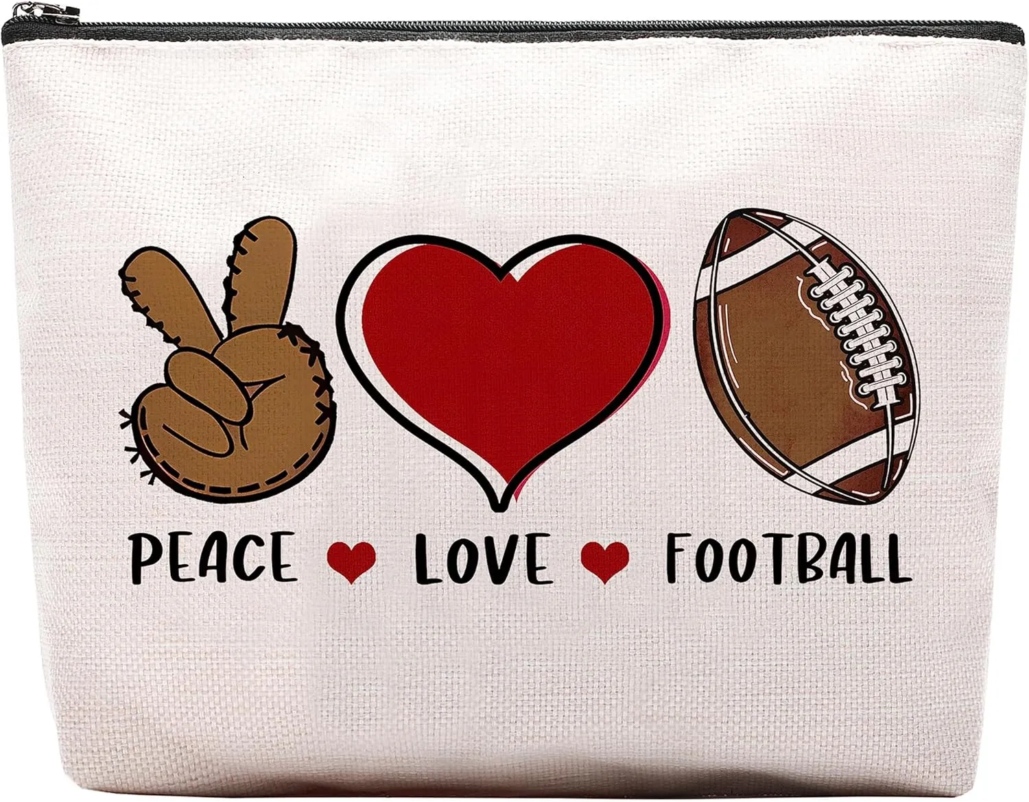 Football Gifts Makeup Cosmetic Bag for Women, Coach & Team Gifts for Football Lovers & Fans