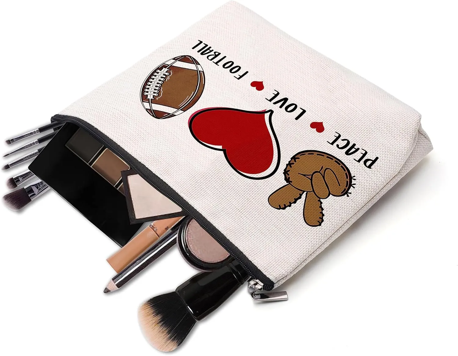 Football Gifts Makeup Cosmetic Bag for Women, Coach & Team Gifts for Football Lovers & Fans