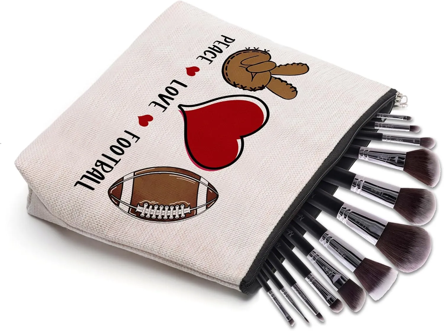 Football Gifts Makeup Cosmetic Bag for Women, Coach & Team Gifts for Football Lovers & Fans