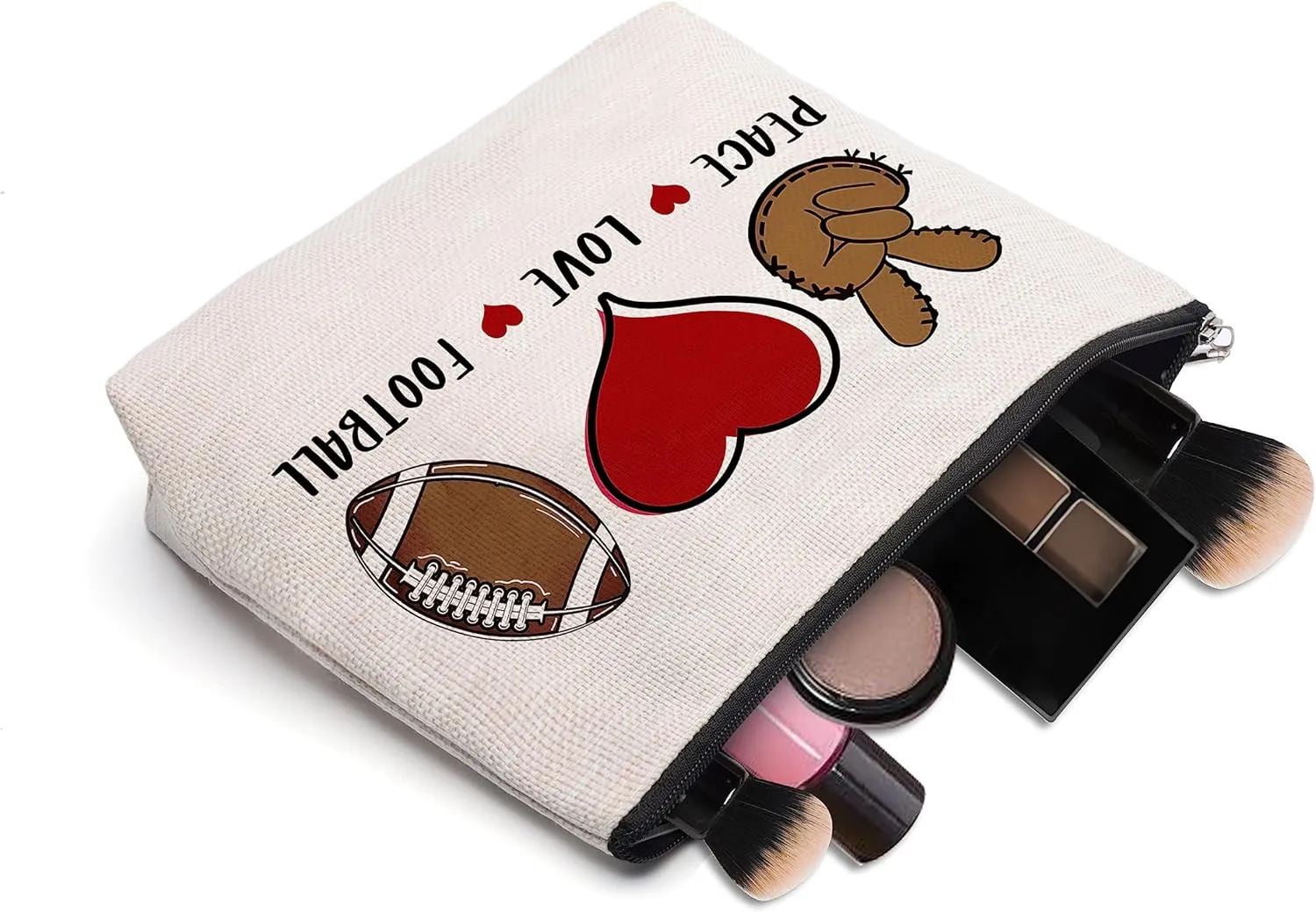 Football Gifts Makeup Cosmetic Bag for Women, Coach & Team Gifts for Football Lovers & Fans