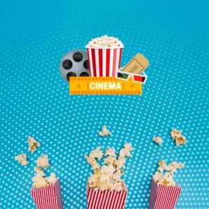 Free Arrangement Of Cinema Popcorn Paper Bags Psd