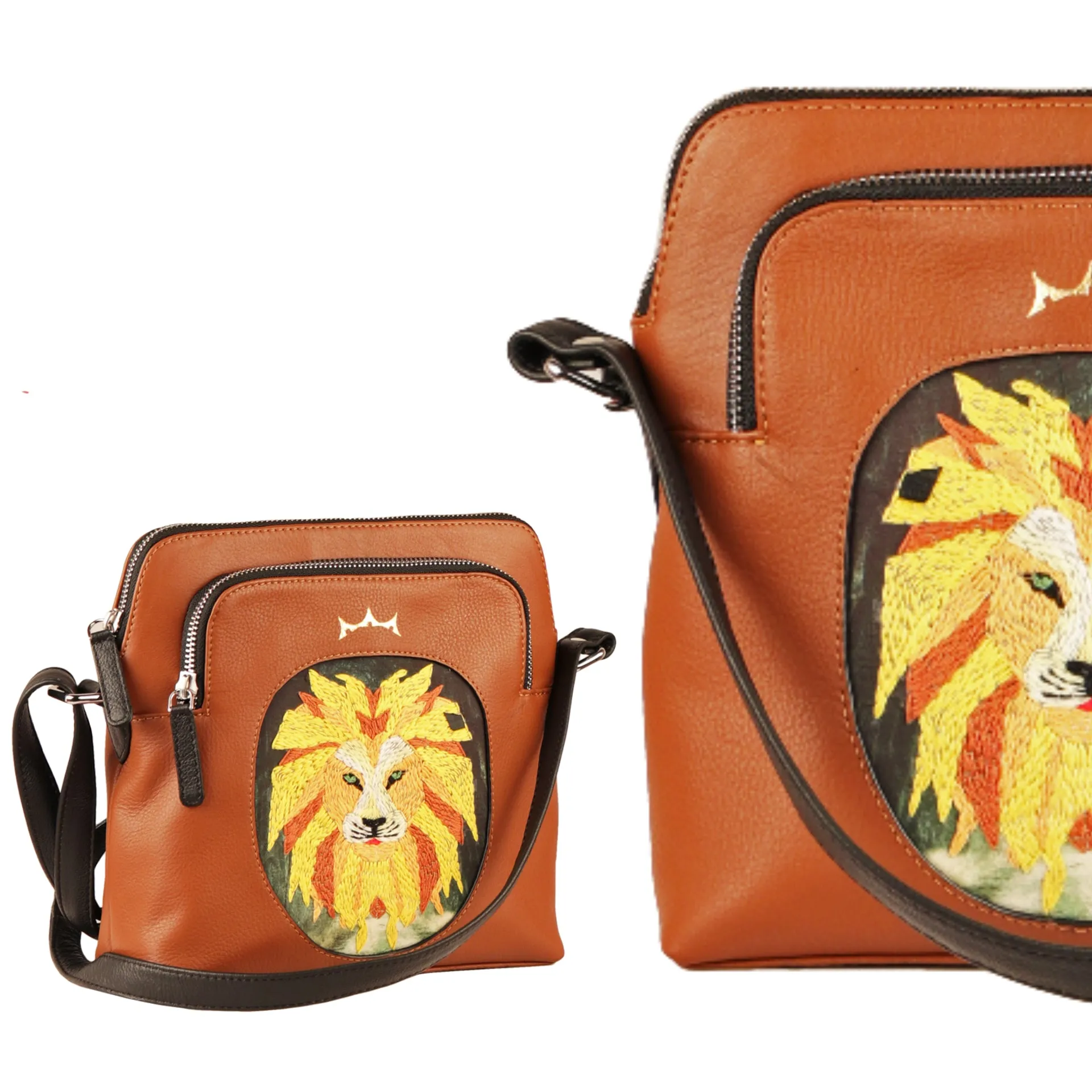 Genuine Leather Handcrafted Crossbody Bag Women (Tan)