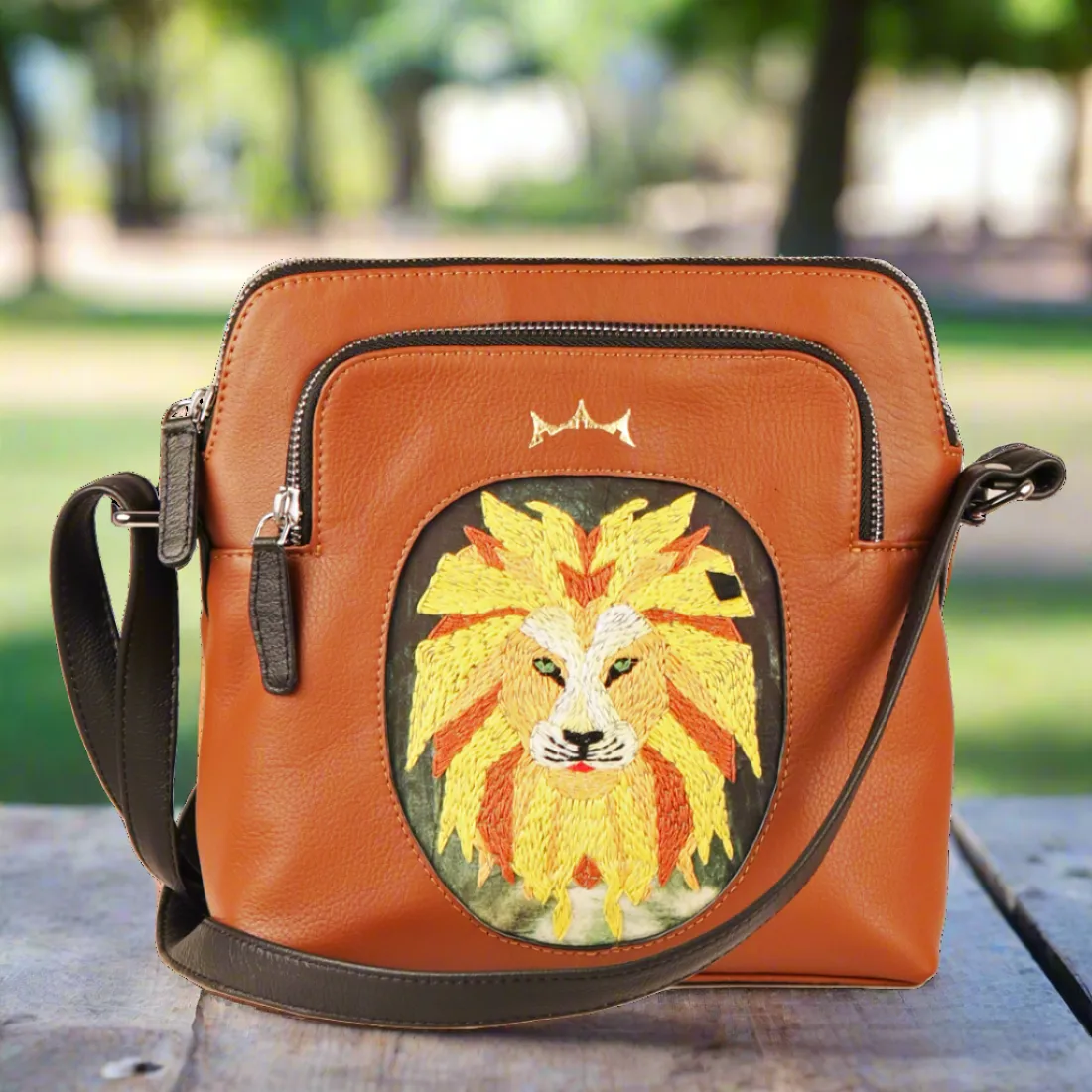 Genuine Leather Handcrafted Crossbody Bag Women (Tan)