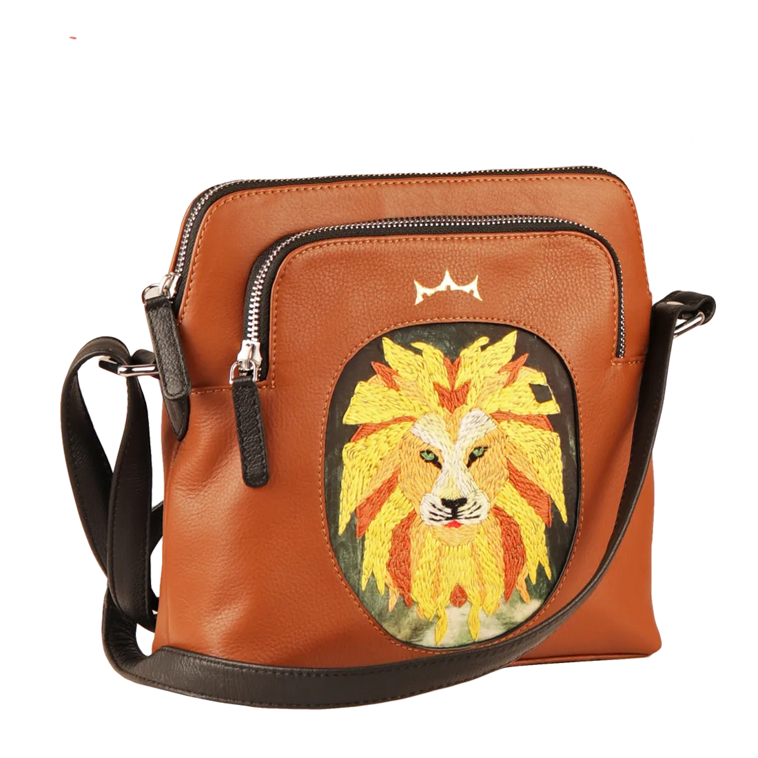Genuine Leather Handcrafted Crossbody Bag Women (Tan)