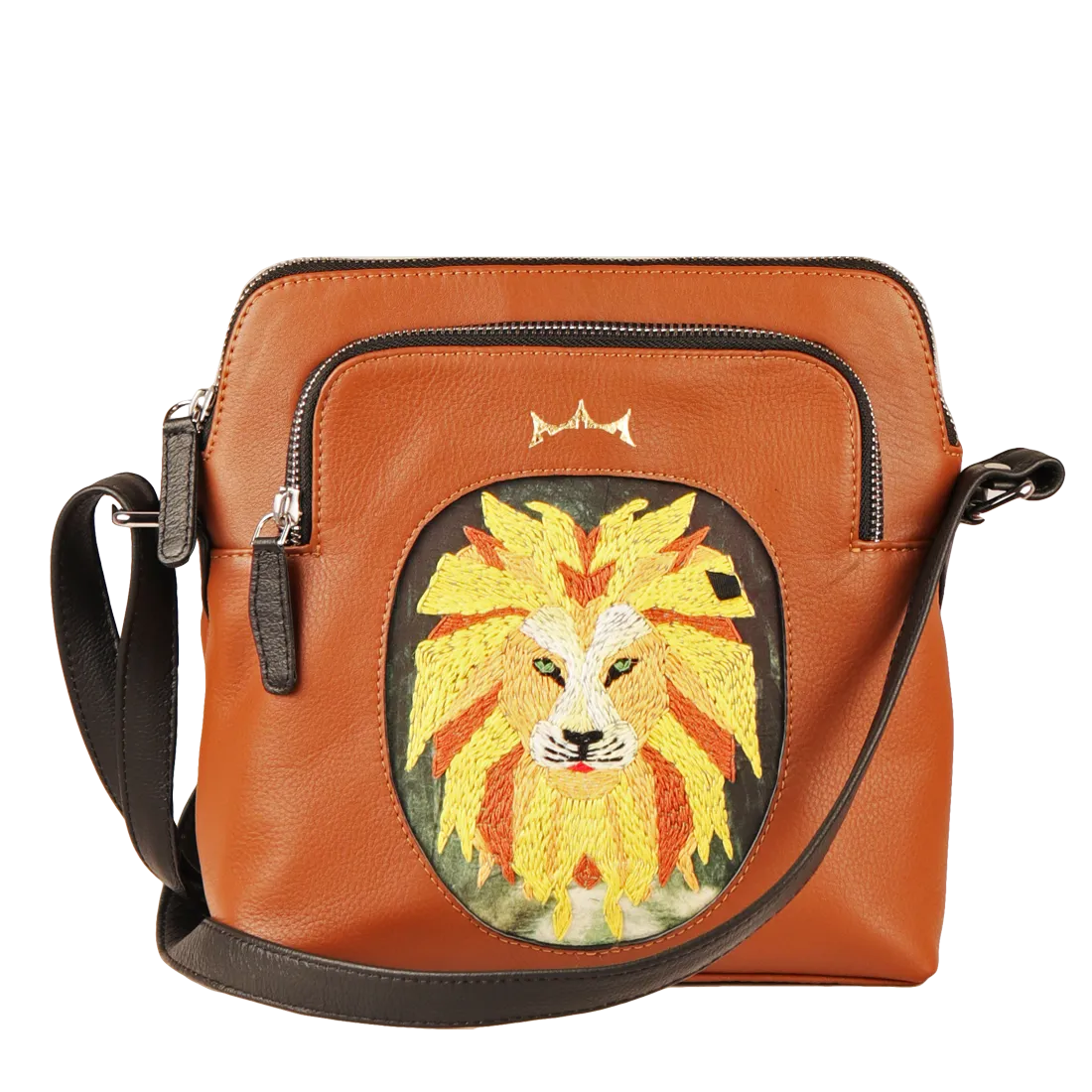 Genuine Leather Handcrafted Crossbody Bag Women (Tan)