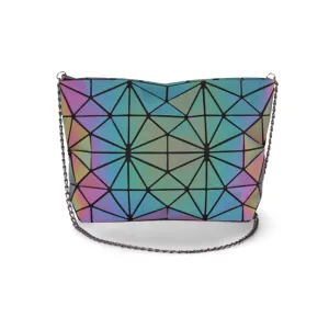 Geometric Holographic Luminous Crossbody Bag For Women