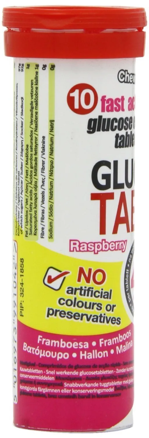 Glucotabs Tablets Raspberry 12 Pack - 40g