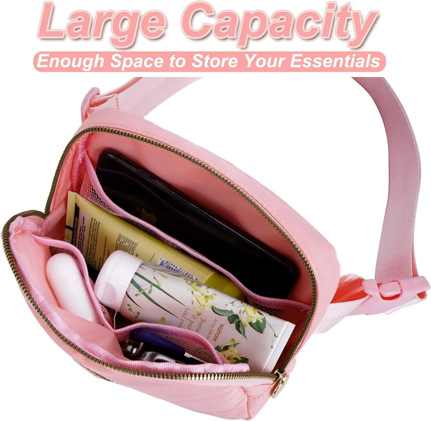Graduation Gift for Teen Girls Kids,Birthday Gifts for 4 5 6 7 8 9 10 11 12 Year Old Girls Daughter Sister Her,Fanny Pack Belt Bag Crossbody Bags Cute Stuff | Initials A,Peach Bag