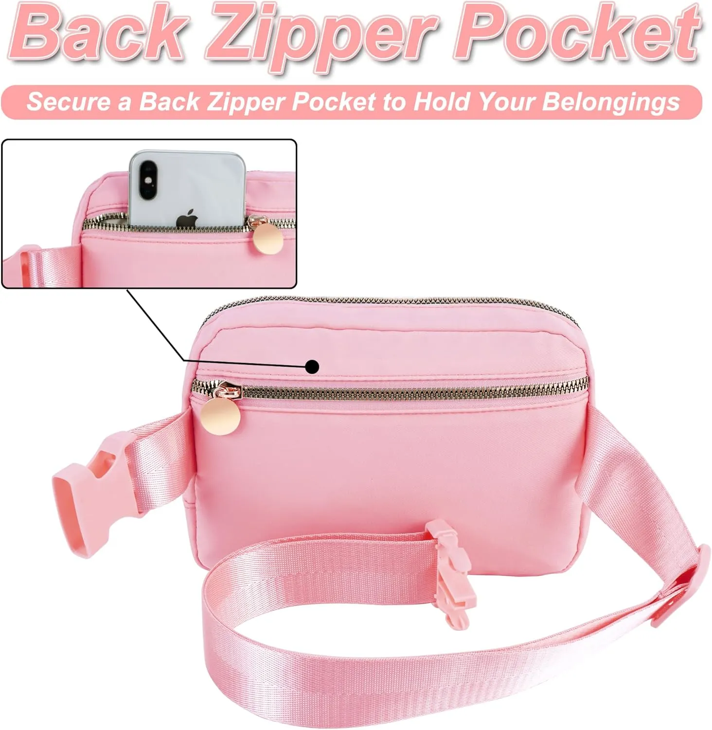 Graduation Gift for Teen Girls Kids,Birthday Gifts for 4 5 6 7 8 9 10 11 12 Year Old Girls Daughter Sister Her,Fanny Pack Belt Bag Crossbody Bags Cute Stuff | Initials A,Peach Bag