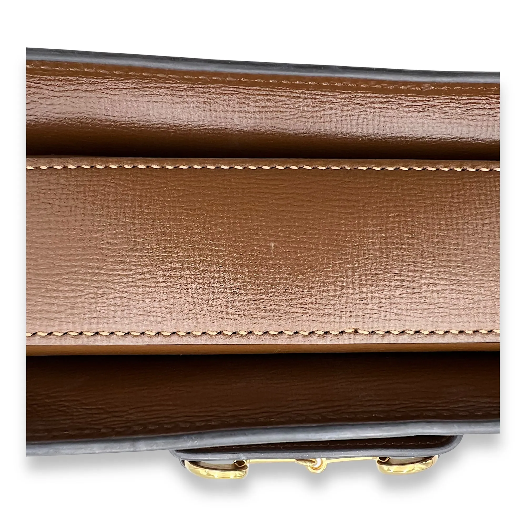 Horsebit 1955 Crossbody Bag Brown in Calfskin, Gold hardware