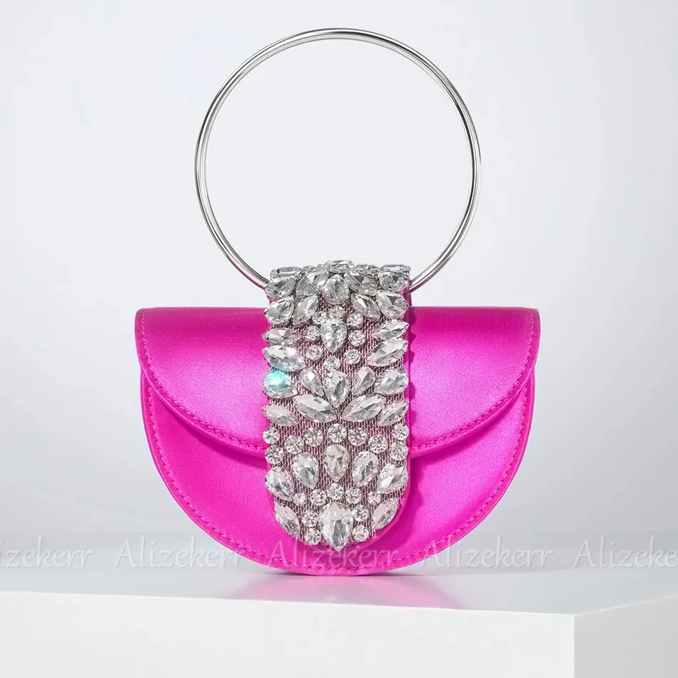 Lavra Rhinestone Embellished Satin Evening Bags