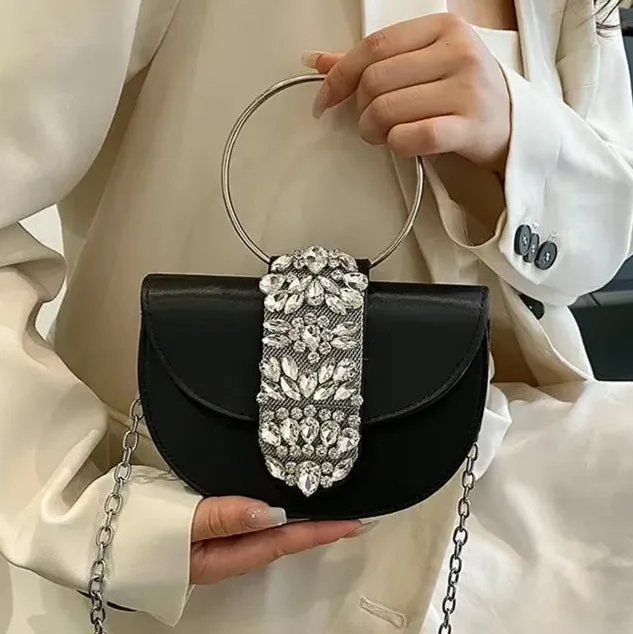 Lavra Rhinestone Embellished Satin Evening Bags