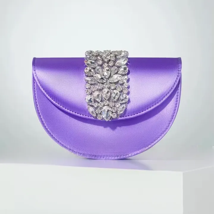 Lavra Rhinestone Embellished Satin Evening Bags