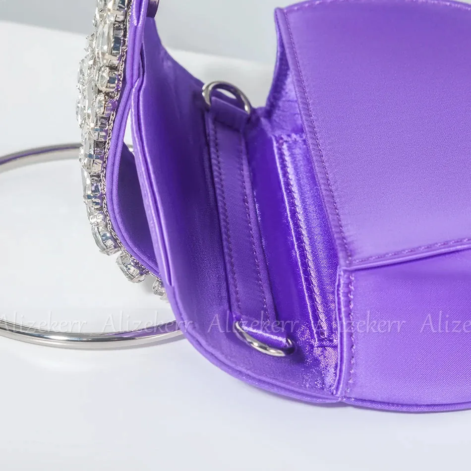 Lavra Rhinestone Embellished Satin Evening Bags