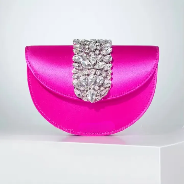 Lavra Rhinestone Embellished Satin Evening Bags