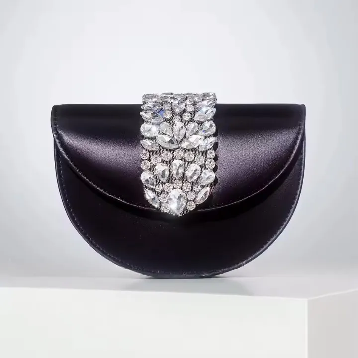 Lavra Rhinestone Embellished Satin Evening Bags