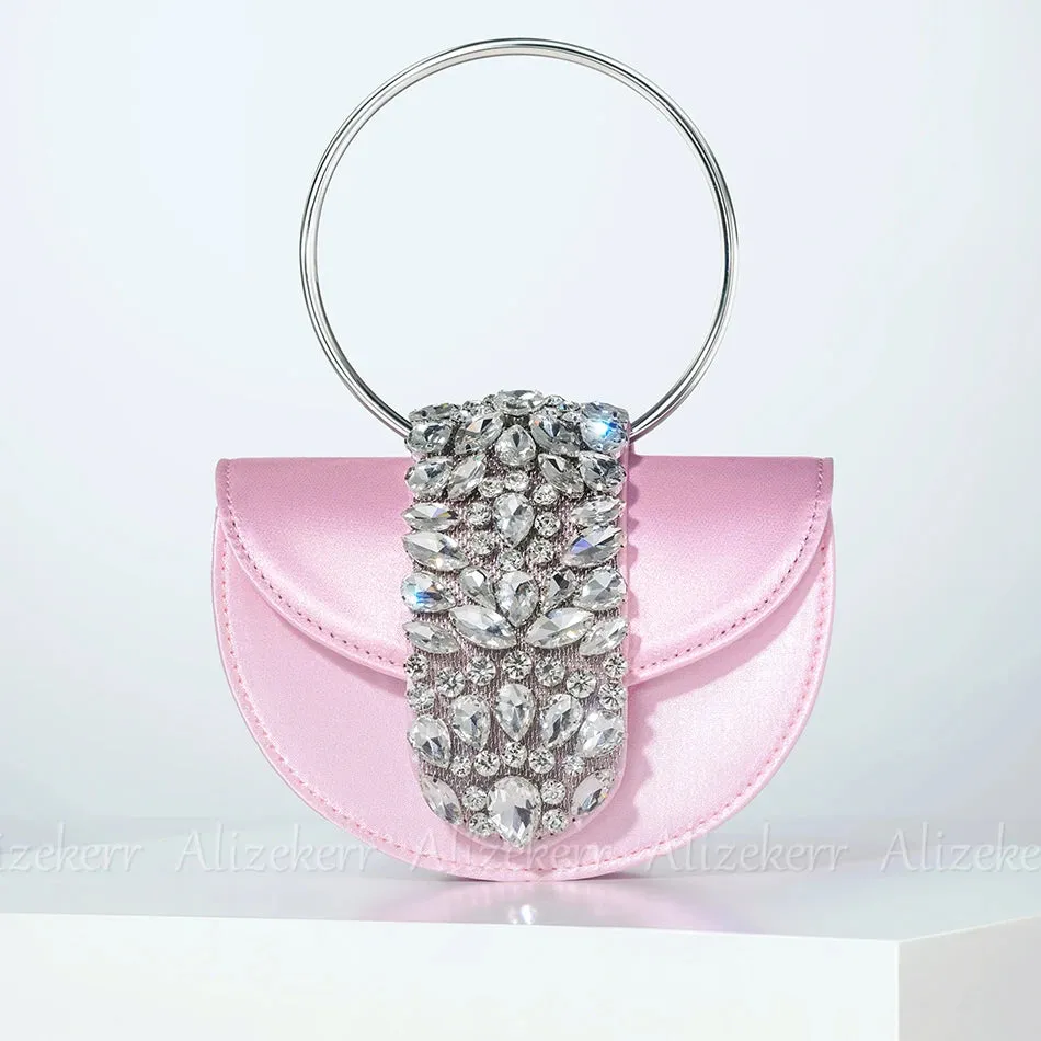 Lavra Rhinestone Embellished Satin Evening Bags